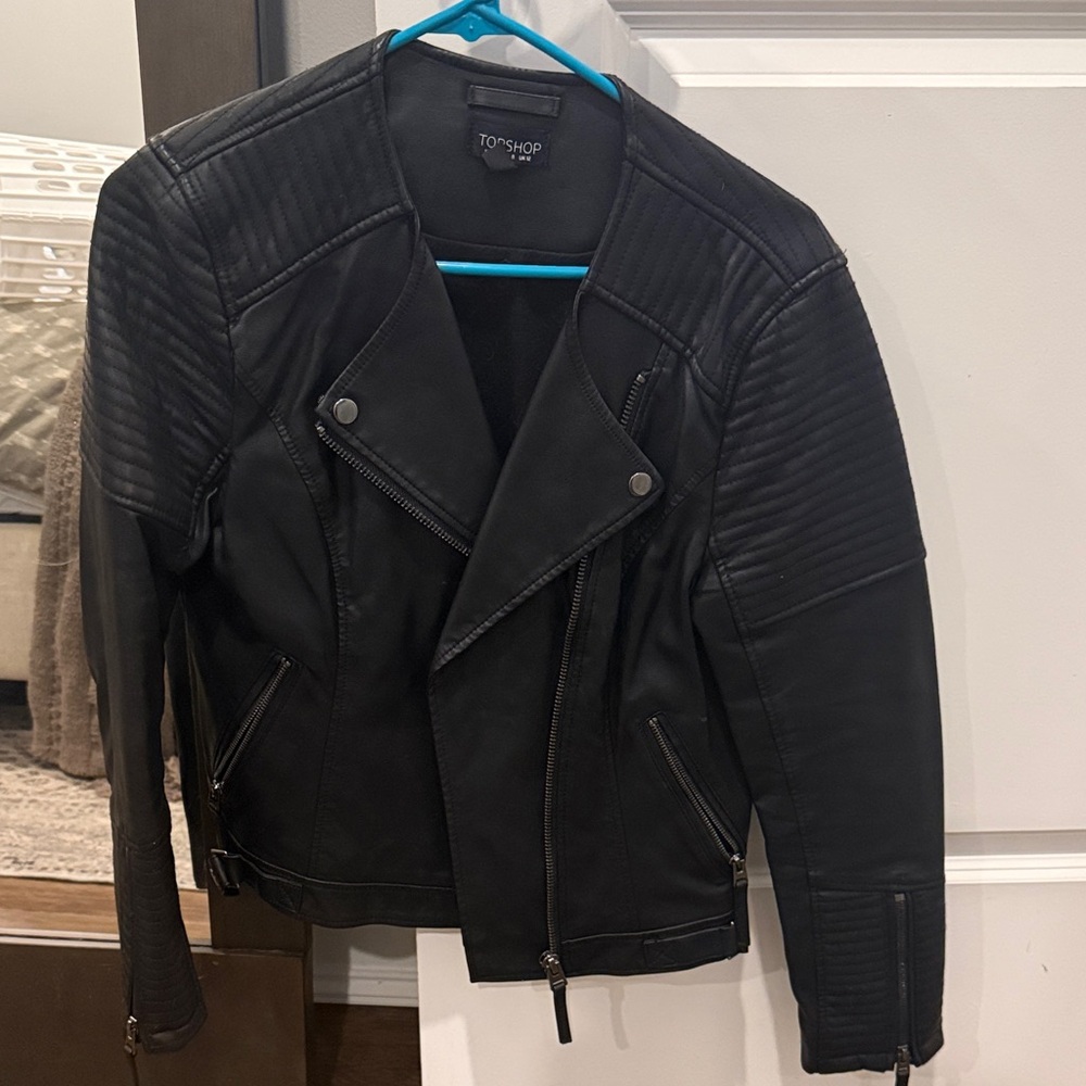 Topshop Women’s Faux Leather Jacket